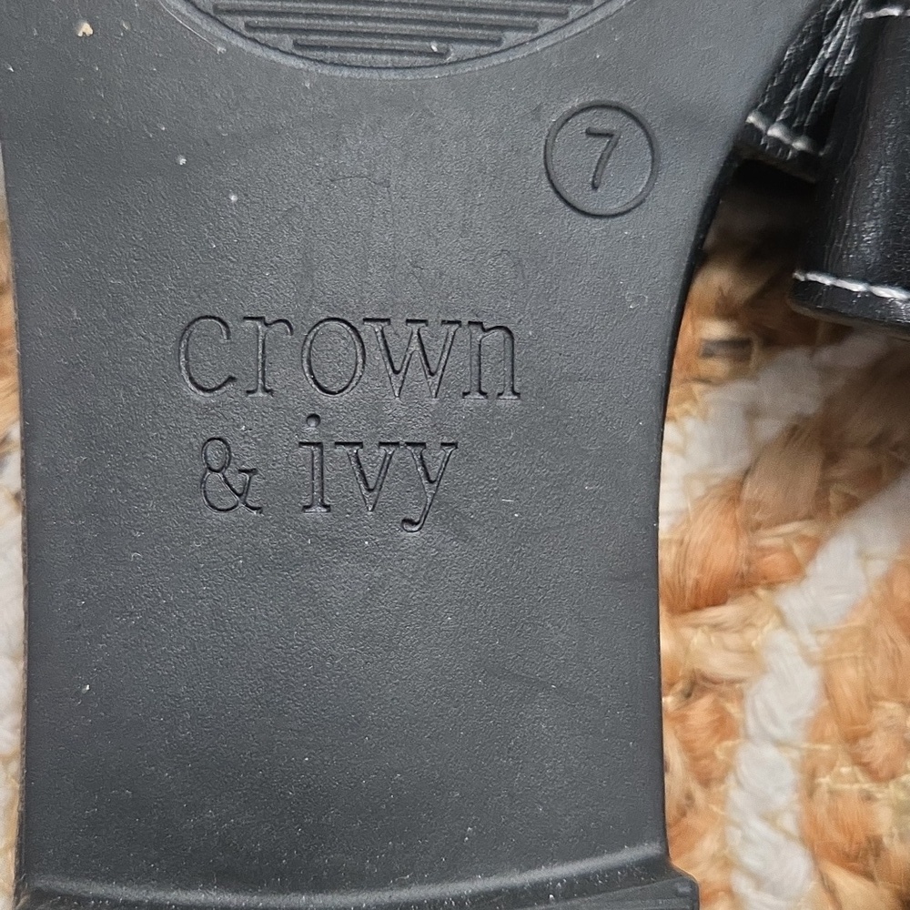 Crown & Ivy Raven H Band Sandals In Black, Size 7 - Picture 7 of 7